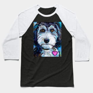 Tuxedo Aussiedoodle Dog by Robert Phelps Baseball T-Shirt